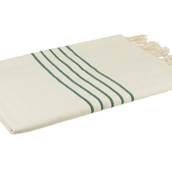 Bamboo & Turkish Cotton Green Striped Soft Beach Bath Towel - Picture 3 of 3